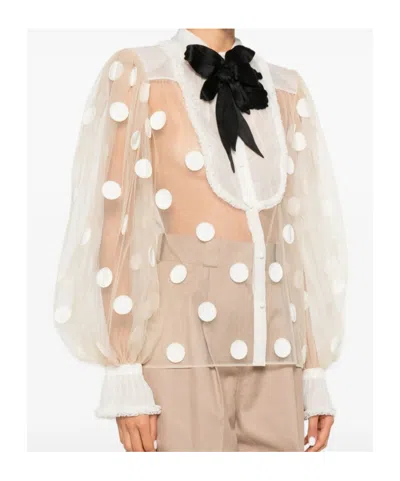 Valentino Polka Dot Pattern Shirt In White