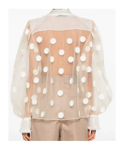 Valentino Polka Dot Pattern Shirt In White