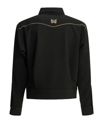 Needles Piping Cowboy Logo-embroidered Woven Jacket In Black