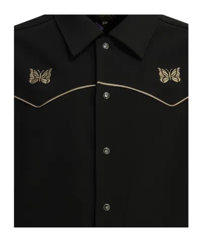 Needles Piping Cowboy Logo-embroidered Woven Jacket In Black