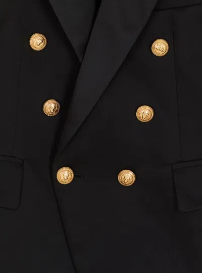 Balmain Double-breasted Blazer In Black