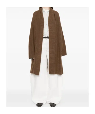 The Row Novaan Open-front Coat In Brown