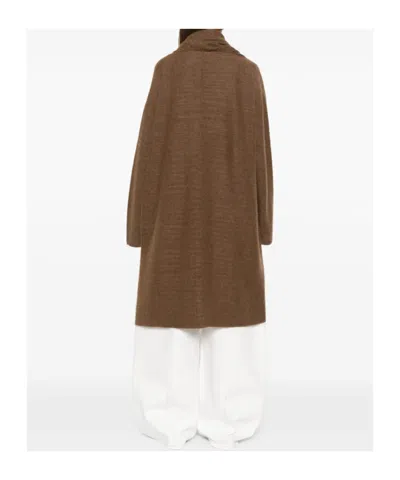 The Row Novaan Open-front Coat In Brown