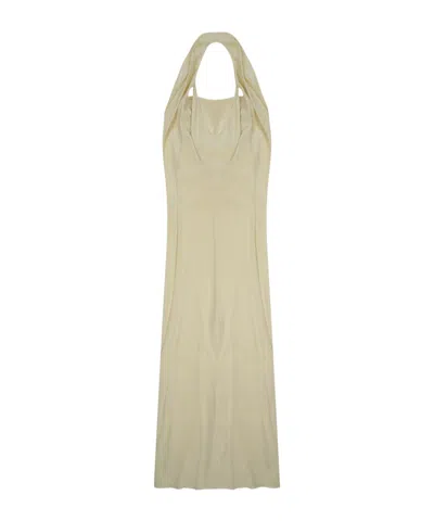 Alysi Flowing Silhouette Halter Neckline Dress In Brown