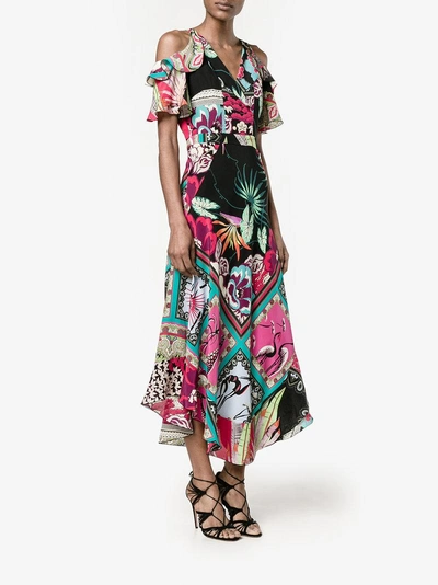 Shop Etro Floral Cold Shoulder Dress