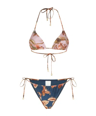 Zimmermann Womens Aster Floral Spliced Bikini Set Xs In Multi