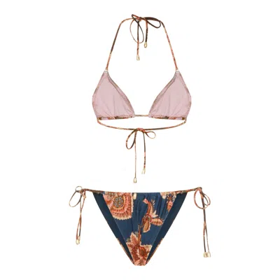 Zimmermann Womens Aster Floral Spliced Bikini Set Xs In Multi