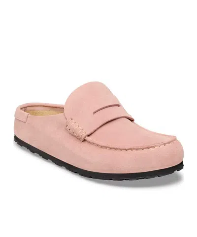 Birkenstock Naples Wrapped Suede Mules In Pink