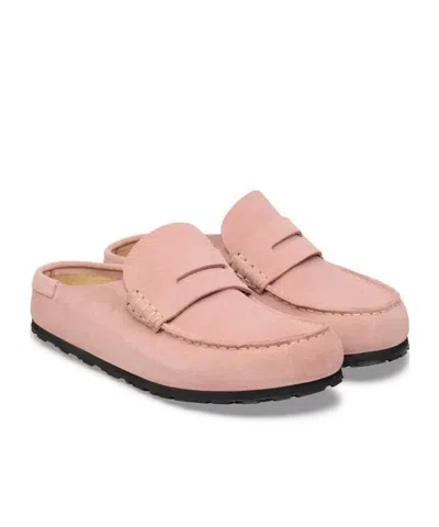 Birkenstock Naples Wrapped Suede Mules In Pink