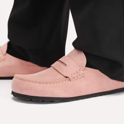Birkenstock Naples Wrapped Suede Mules In Pink