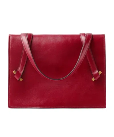 Versace Severine Leather Shoulder Bag In Red