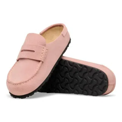 Birkenstock Naples Wrapped Suede Mules In Pink