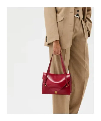 Versace Severine Leather Shoulder Bag In Red