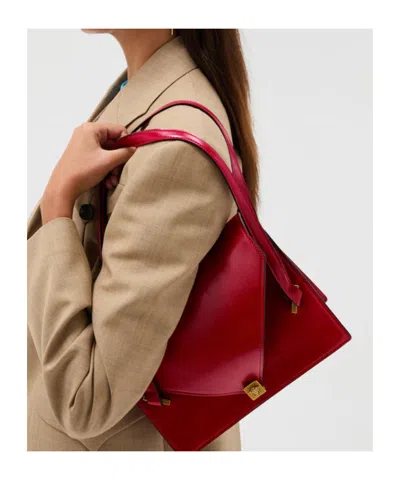 Versace Severine Leather Shoulder Bag In Red