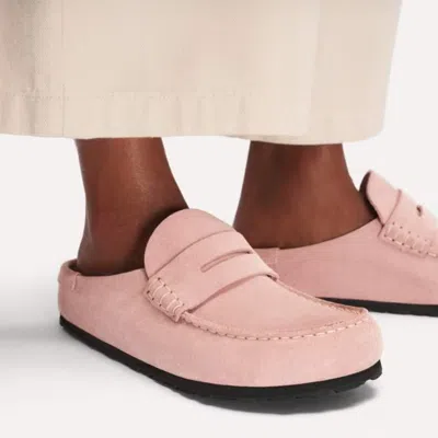Birkenstock Naples Wrapped Suede Mules In Pink