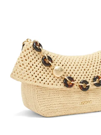 Loewe Medium Ola Bag In Raffia For Woman In Brown