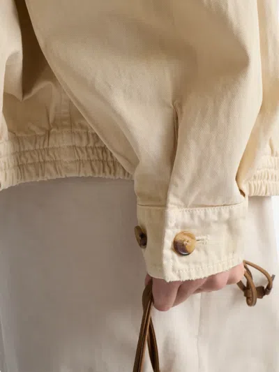 Prada Embroidered Garment-dyed Old Gabardine Blouson Jacket In Neutral