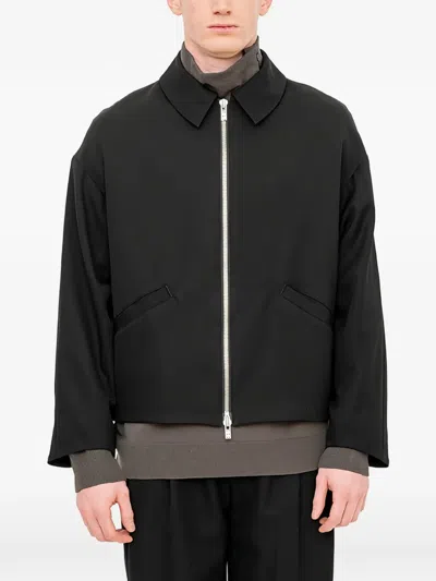 Devoa Zip-up Jacket In Black