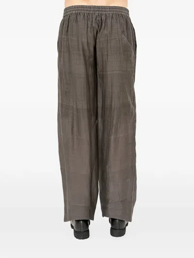 Devoa Silk Trousers In Brown