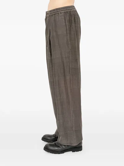 Devoa Silk Trousers In Brown