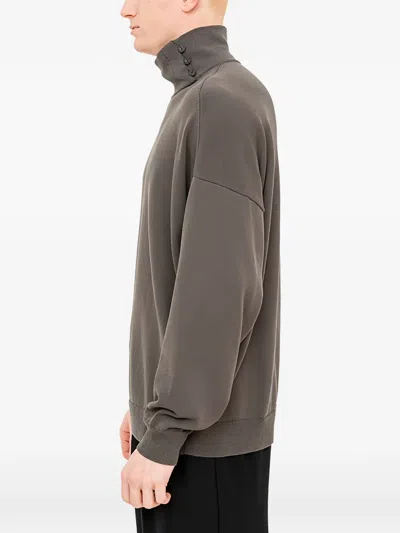 Devoa Buttoned High-neck Sweater In Multi