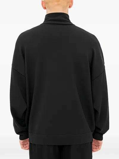 Devoa Buttoned High-neck Sweater In Black