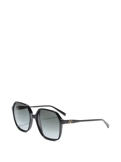 Valentino Rectangular Acetate Sunglasses In Pink