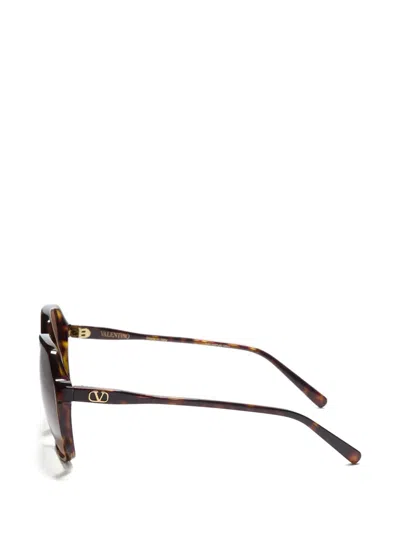 Valentino Rectangular Acetate Sunglasses In Pink