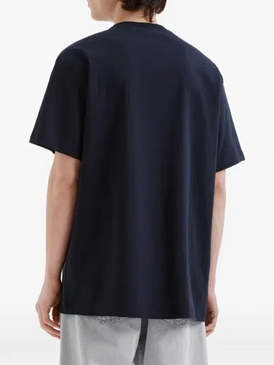Chocoolate Graphic-print Logo-patch T-shirt In Blue