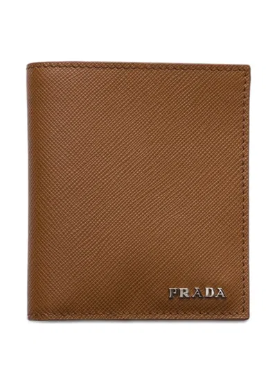 Prada Saffiano Leather Wallet In White