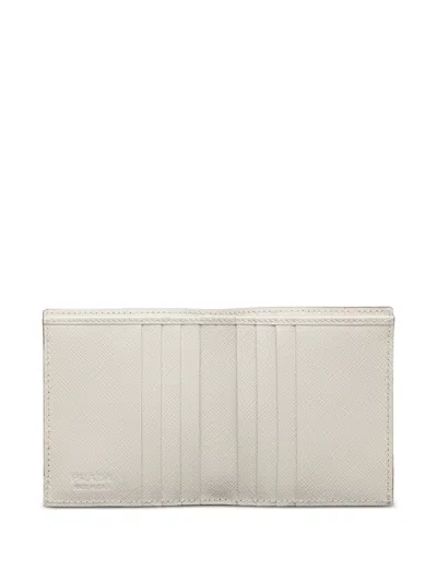 Prada Saffiano Leather Wallet In White