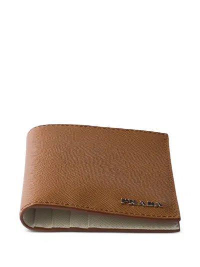 Prada Saffiano Leather Wallet In White