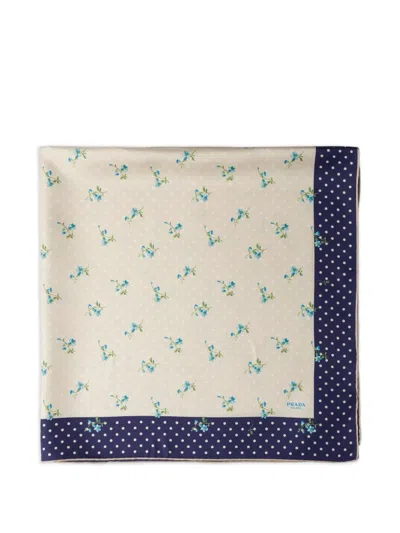 Prada Printed Silk Twill Scarf 90 In Pattern
