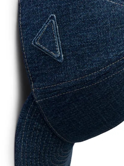 Prada Denim Baseball Cap In Gold