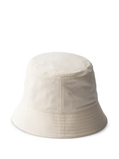 Prada Mens Neutral Old Gabardine Cotton Bucket Hat In Neutral