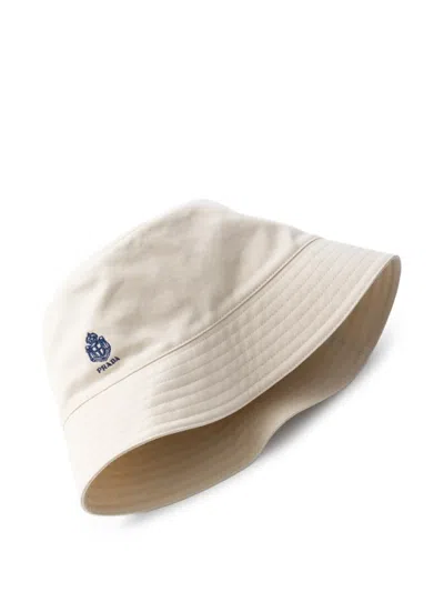 Prada Mens Neutral Old Gabardine Cotton Bucket Hat In Neutral