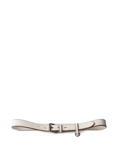 Prada Leather Belt In Neutral