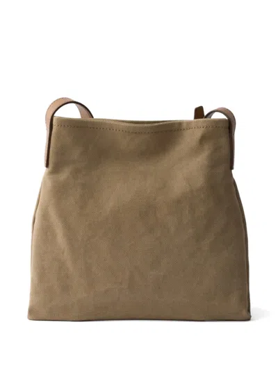 Prada Route Canvas And Leather Shoulder Bag In Pattern