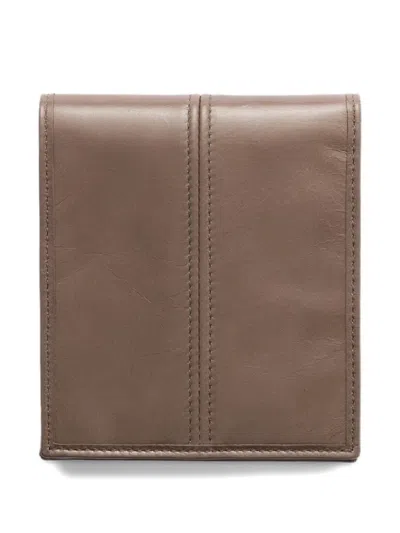Prada Leather Wallet In Brown