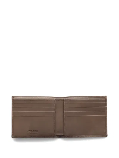 Prada Leather Wallet In Brown