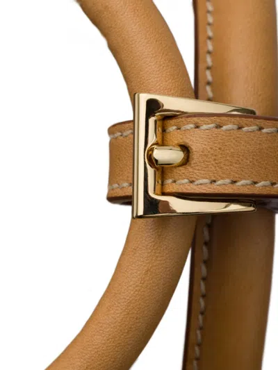 Prada Buckle Medium Canvas And Leather Handbag In Multi