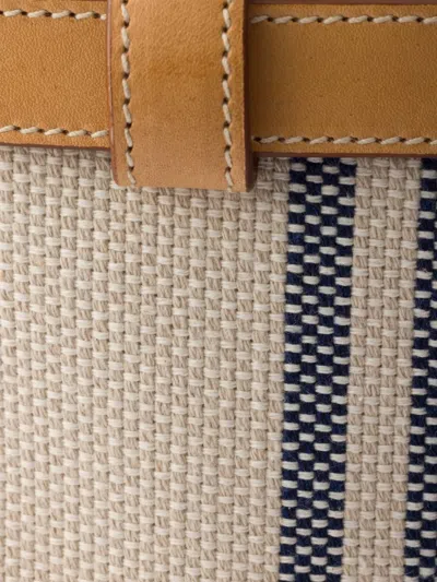 Prada Buckle Medium Canvas And Leather Handbag In Multi