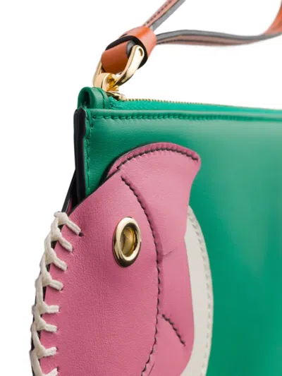 Prada Leather Zipper Pouch In Red
