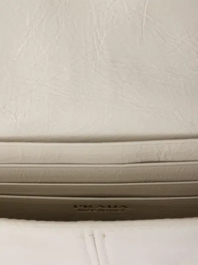 Prada Leather Wallet With Shoulder Strap In Animal Print