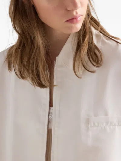 Prada Silk Faille Blouson Jacket In Neutral