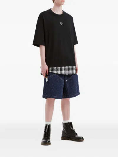 Musium Div. Layered-effect Logo-print T-shirt In Black