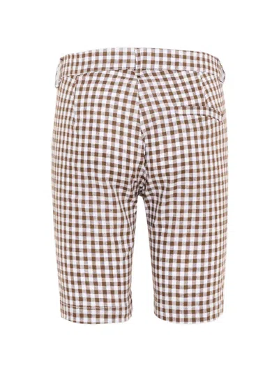Little Bear Gingham-check Trousers In Multi