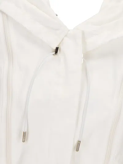 Fendi White Technical Viscose Bomber Jacket In White