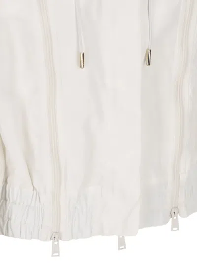 Fendi White Technical Viscose Bomber Jacket In White