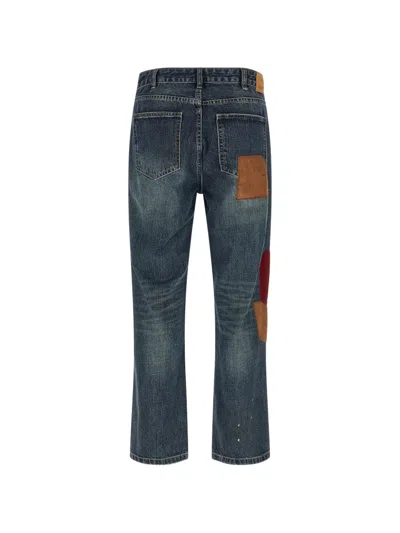 Found Patchwork Straight-leg Jeans In Blue